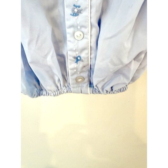 NEW Petit Ami Blue Smocked Gown Preemie Airplanes Embroidered - Picture 5 of 6